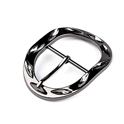 Design belt buckle with rhinestones, width 36 mm - Black nickel (2 Pieces)