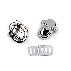 Bag fastening / lock set 20x29 mm - Nickel (10 Sets)