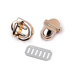 Bag fastening / lock set 20x29 mm - Pink gold (10 Sets)