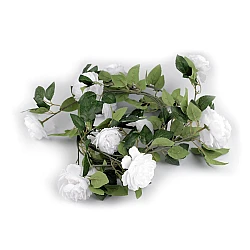 Artificial flower garland, rose - White (1 Piece)