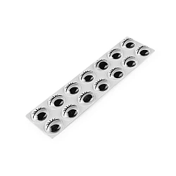Self-adhesive wiggle eyes with eyelashes ø18 and 20 mm - Black (1 Card)