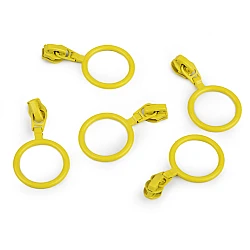 Slider for nylon / spiral zippers no 3 with colored ring - Yellow (5 Pieces)