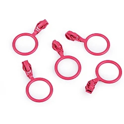 Slider for nylon / spiral zippers no 3 with colored ring - Pink (5 Pieces)