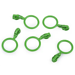 Slider for nylon / spiral zippers no 3 with colored ring - Light green (5 Pieces)