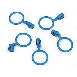 Slider for nylon / spiral zippers no 3 with colored ring - Blue (5 Pieces)