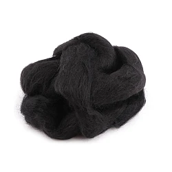 Wool fleece roving 20 g combed - Black (1 Bag)