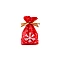 Candy bags / goodie bags with christmas ribbon 12x17.5 cm - Red (5 Pieces)