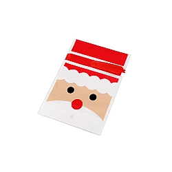 Candy bags / goodie bags with christmas ribbon 12x17.5 cm - Red (5 Pieces)