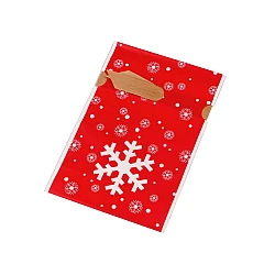 Candy bags / goodie bags with christmas ribbon 15x23 cm - Red (5 Pieces)