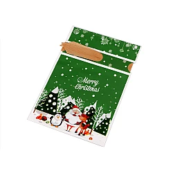 Candy bags / goodie bags with christmas ribbon 15x23 cm - Green (5 Pieces)