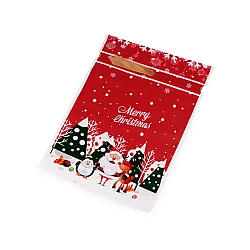 Candy bags / goodie bags with ribbon, christmas  23x33 cm - Red (5 Pieces)