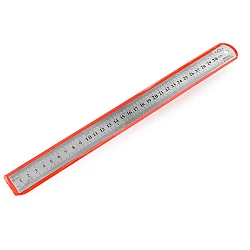 Metal ruler, length 30 cm - Nickel (1 Piece)