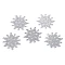 Christmas felt snowflake with glitter ø75 mm - Silver (10 Pieces)