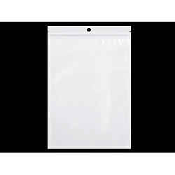 Grip seal bags with hang hole 16x24 cm - White (100 Pieces)