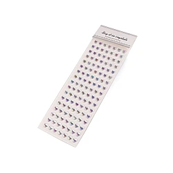 Self-adhesive heart on adhesive strip, multicolor ø10 mm - Crystal ab (1 Card)