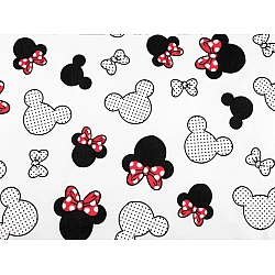 Cotton fabric / canvas - mickey / minnie mouse - White (1 Meter)