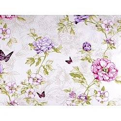 Cotton fabric / canvas flowers - White (1 Meter)