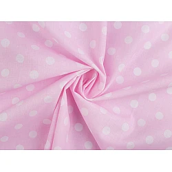 Cotton fabric / canvas, polka dots - Light pink (1 Meter)