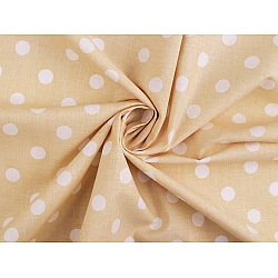 Cotton fabric / canvas, polka dots - Beige (1 Meter)