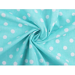 Cotton fabric / canvas, polka dots - Turquoise (1 Meter)