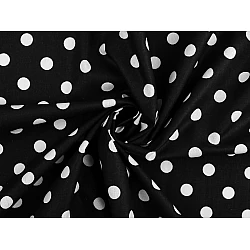 Cotton fabric / canvas, polka dots - Black (1 Meter)