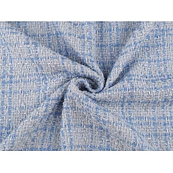 Dress / suit fabric with shiny thread, tweed - Blue light (1 Meter)
