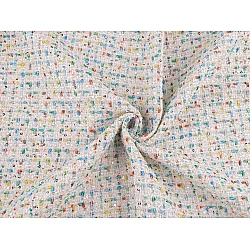 Dress / suit fabric with small sequins, tweed - Off white (1 Meter)