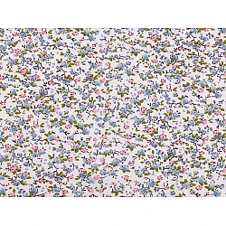 Cotton fabric, small flowers - Blue light (1 Meter)