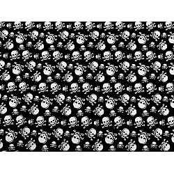 Cotton fabric / canvas, skull - Black (1 Meter)