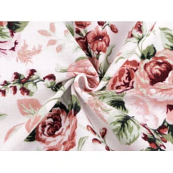 Cotton flannel fabric, flowers - Powder (1 Meter)