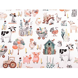 Cotton fabric / canvas, pets - White (1 Meter)