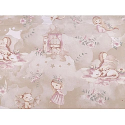 Cotton fabric / canvas, baby girl - Lightbeige (1 Meter)