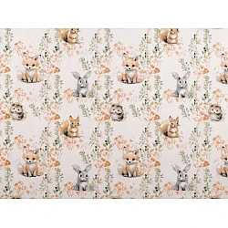 Cotton fabric  /canvas, animals - White (1 Meter)