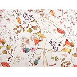 Cotton fabric with digital flower print, half panama - Darksalmon (1 Meter)