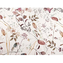Cotton fabric with digital flower print, half panama - Natural medium (1 Meter)
