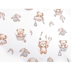 Cotton fabric / canvas teddy bear - Blue ice (1 Meter)