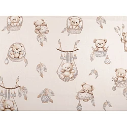 Cotton fabric / canvas teddy bear - Lightbeige (1 Meter)