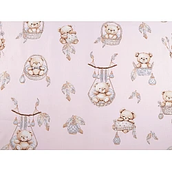 Cotton fabric / canvas teddy bear - Pale pink (1 Meter)