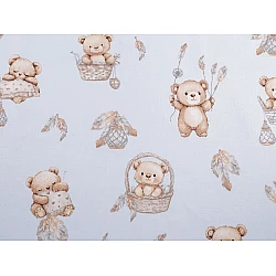 Cotton fabric / canvas teddy bear - Blue ice (1 Meter)