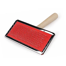 Macrame brush 11.5x5.5 cm - Red (1 Piece)