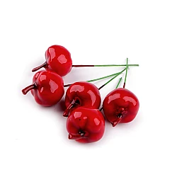 Artificial apples on a wire - Red (5 Pieces)