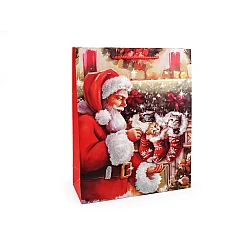 Christmas gift bag with glitter - Red (3 Pieces)
