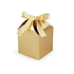 Gift box with ribbon - Gold (12 Pieces)