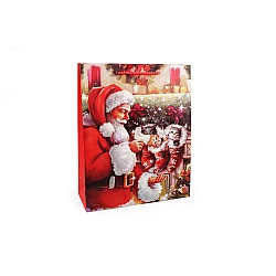 Christmas gift bag with glitter - Red (3 Pieces)