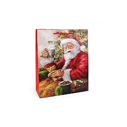 Christmas gift bag with glitter - Red (3 Pieces)