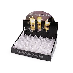 Led candle, battery operated ø3.6 cm - Transparent (4 Pieces)