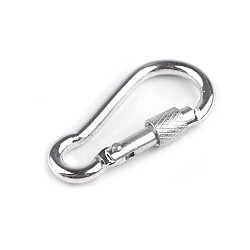 Alloy keyring carabiner / snap hook safety clip - Nickel (2 Pieces)