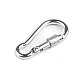 Alloy keyring carabiner / snap hook safety clip - Black (2 Pieces)