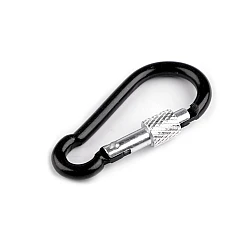 Alloy keyring carabiner / snap hook safety clip - Black (10 Pieces)