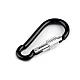Alloy keyring carabiner / snap hook safety clip - Black (2 Pieces)